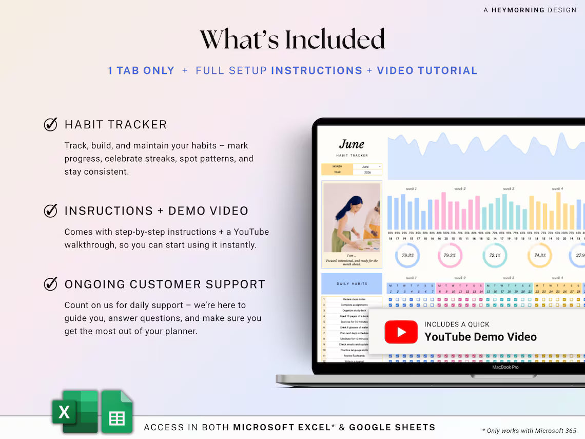 The Ultimate Habit Tracker | Microsoft Excel & Google Sheets Spreadsheet